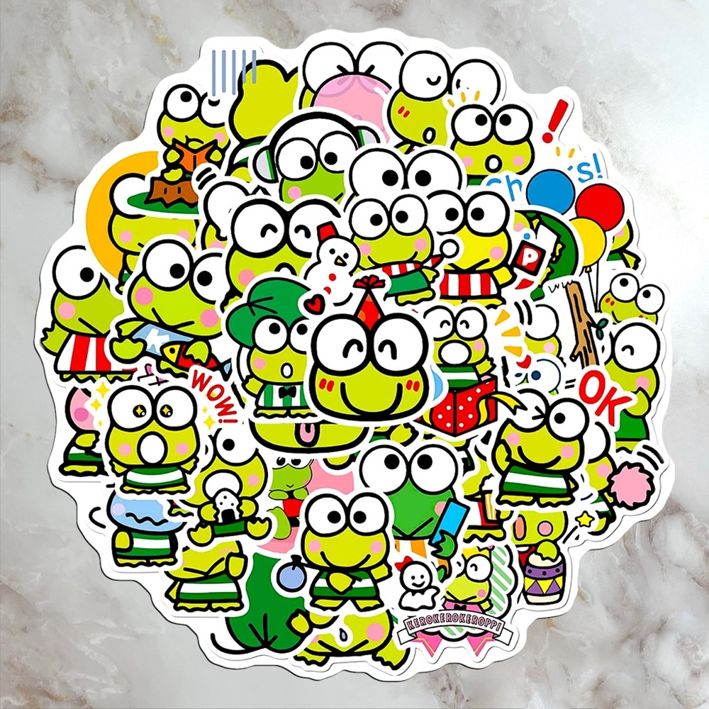 10 Random Keroppi Stickers - Hello Kitty Sanrio